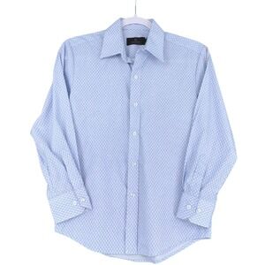 VITTORINO SIGNATURE Long Sleeve Button Down Shirt Blue Pattern Size M 10-12